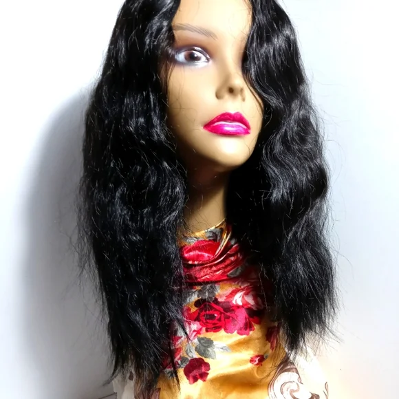 Hair | Black 16 In Brazilian Synthetic Long Wavy Hair Wig  display picture 3